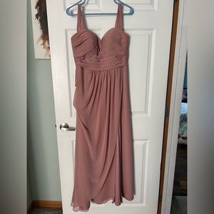 Azazie Dusty Rose Off Shoulder Bridesmaid Dress Size 10